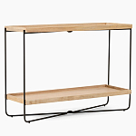 Консоль деревянной столешницей и полкой Wooden Table Top and Shelf варинант исполнения - 7 | Loft Concept в Казани