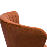 Барный стул со спинкой на 4-х деревянных ножках Оранжевый Велюр Ava Charm варинант исполнения - 2 | Loft Concept в Казани