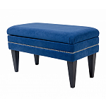 Мягкая банкетка на черных ножках с зоной для хранения Casket Blue варинант исполнения - 2 | Loft Concept в Казани