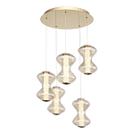 Люстра светодиодная с стеклянными волнообразными плафонами Amphora of Light варинант исполнения - 1 | Loft Concept в Казани