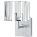 Бра серебряное с фактурным прозрачным абажуром Optical Crystal варинант исполнения - 3 | Loft Concept в Казани