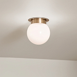 Потолочный светильник с белым матовым шарообразным плафоном Kichler варинант исполнения - 7 | Loft Concept в Казани