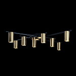 Потолочный светильник с 8-ю цилиндрическими плафонами цвета латунь TRIBES CHANDELIER варинант исполнения - 3 | Loft Concept в Казани