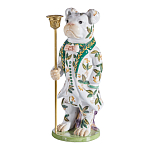 Подсвечник в виде собачки из фарфора с бронзовыми элементами Eden Garden варинант исполнения - 2 | Loft Concept в Казани