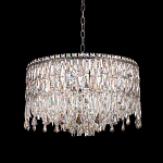 Люстра круглая с хрустальными подвесками на серебряном каркасе Roul Crystal Light варинант исполнения - 2 | Loft Concept в Казани