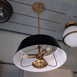 Подвесной светильник с конусовидным металлическим абажуром черного цвета Kichler варинант исполнения - 9 | Loft Concept в Казани