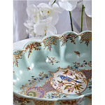 Чаша из голубого фарфора на бронзовых ножках с рисунком цветов и фигурками стрекоз Blue Garden варинант исполнения - 7 | Loft Concept в Казани