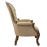 Кресло с мягкой обивкой из светло-коричневого велюра на 4-х деревянных ножках Evelyn Classical Armchair варинант исполнения - 1 | Loft Concept в Казани