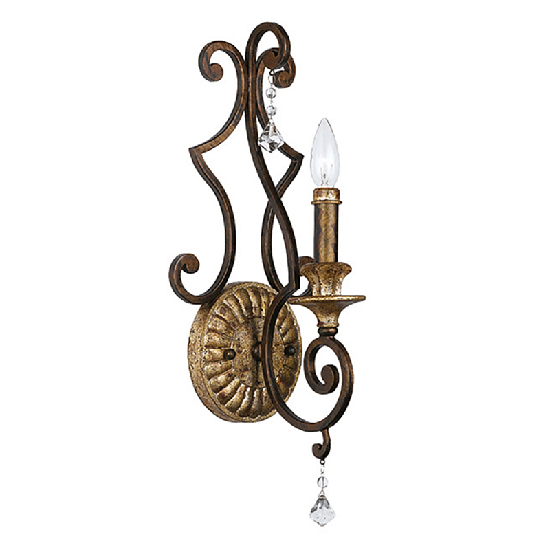 Бра в форме свечи и подвесками в классическом стиле Quoizel Бронза Золотой в Казани | Loft Concept 