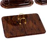 Настольный письменный набор с часами из природного камня обсидиана  Contract Extended варинант исполнения - 2 | Loft Concept в Казани