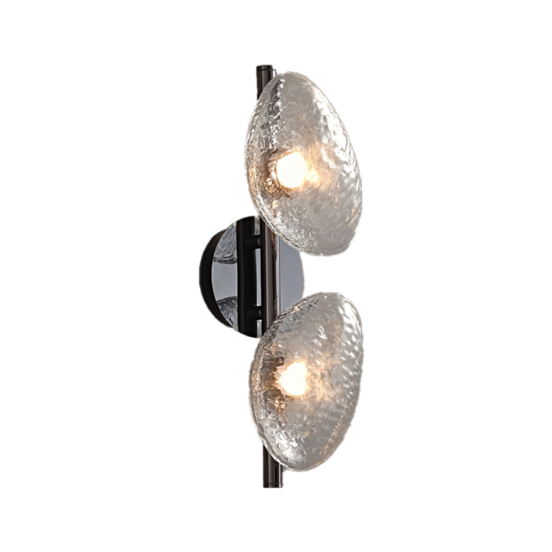 Бра LINDIS FROST LONG WALL 2 лампы Прозрачное стекло Прозрачный (Transparent) Черный в Казани | Loft Concept 