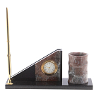 Настольный письменный набор из яшмы с часами Manager Organizer варинант исполнения - 1 | Loft Concept в Казани