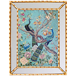 Постер в зеркальной раме в стиле шинуазри Chinoiserie Imperial Garden Peacocks on a Tree Poster варинант исполнения - 2 | Loft Concept в Казани