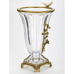 Ваза из прозрачного стекла с бронзовой вставкой в виде цветущей ветви Eden Garden porcelain and bronze варинант исполнения - 2 | Loft Concept в Казани