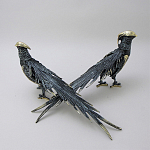 Статуэтка бронзовая пара Фазаны синие Bronze Birds варинант исполнения - 3 | Loft Concept в Казани