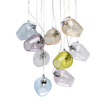 Люстра каскадная с 9-ю разноцветными стеклянными плафонами Kaleido варинант исполнения - 1 | Loft Concept в Казани