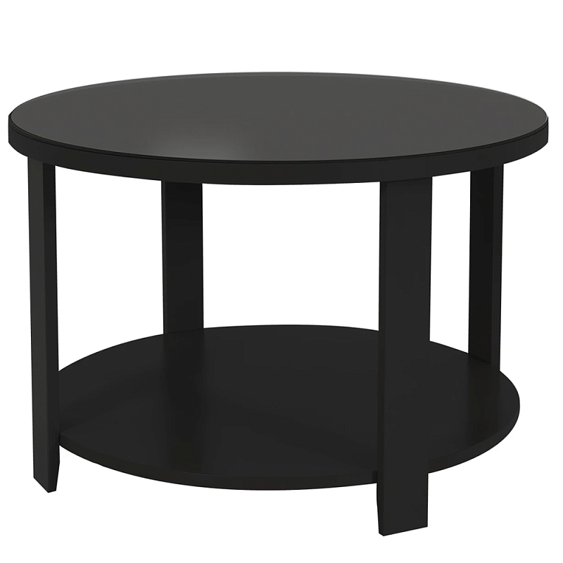 Круглый журнальный стол Jazz Black Черный Прозрачное Стекло в Казани | Loft Concept 