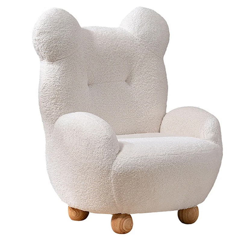 Кресло мягкое для детской Мишка Velvet Armchair Bear Белый Древесина Кресло мягкое для детской Мишка Velvet Armchair Bear Белый Древесина в Казани | Loft Concept
