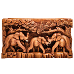 Панно из дерева слоны Panel With Animals варинант исполнения - 1 | Loft Concept в Казани