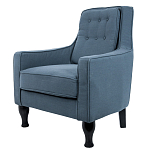 Кресло с мягкой обивкой из льна на 4-х ножках из массива березы Scarlett Armchair blue варинант исполнения - 2 | Loft Concept в Казани