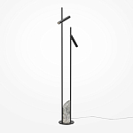 Напольный торшер светодионый черный Lumen Duo варинант исполнения - 1 | Loft Concept в Казани