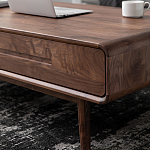 Кофейный стол из массива дерева с выдвижными ящиками Coffee Walnut Table варинант исполнения - 6 | Loft Concept в Казани
