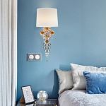 Бра с цветочным основанием и тканевым абажуром Tugella Flower Lamp варинант исполнения - 4 | Loft Concept в Казани