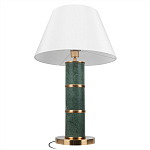 Настольная лампа на основании из зеленого мрамора с белым абажуром Noelia Green варинант исполнения - 3 | Loft Concept в Казани