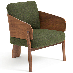Кресло с каркасом из массива ореха Gallin Chair Green