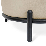 Банкетка круглая бежевый велюр на 4-х металлических ножках черного цвета SANJAY варинант исполнения - 2 | Loft Concept в Казани