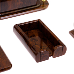 Настольный письменный набор с часами из природного камня обсидиана  Contract Extended варинант исполнения - 5 | Loft Concept в Казани