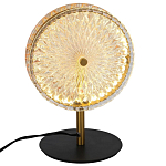 Настольная лампа с плафоном из рельефного стекла Peony Glass Bronze  варинант исполнения - 2 | Loft Concept в Казани