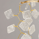 Люстра подвесная золотого цвета с декоративными ветвями и прозрачными рельефными подвесками FAIRYTREE Light варинант исполнения - 10 | Loft Concept в Казани