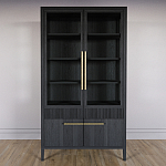 Витрина Primo со стеклянными фасадами и буфетом шпон Черный дуб варинант исполнения - 2 | Loft Concept в Казани