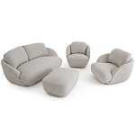 Полукруглое кресло из обивки меланж Halle Melange Armchair варинант исполнения - 9 | Loft Concept в Казани