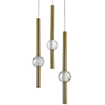 Подвесной светильник с 3-мя плафонами Celestin Spheres Brass Hanging Lamp варинант исполнения - 1 | Loft Concept в Казани