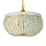 Подвесной светильник с каскадом из стеклянных декоративных элементов на золотом каркасе Shining Sea Glass варинант исполнения - 3 | Loft Concept в Казани