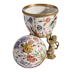 Шкатулка в форме яйца на величественных львах из фарфора с бронзовыми элементами Eden Garden варинант исполнения - 7 | Loft Concept в Казани