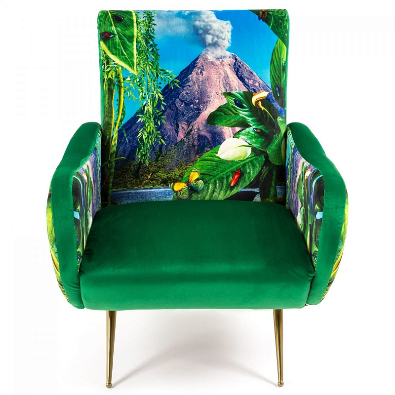 Кресло Seletti Armchair Volcano Бирюзовый Зеленый Латунь в Казани | Loft Concept 