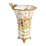 Ваза из фарфора с бронзовой стрекозой  Paradise Dragonfly варинант исполнения - 1 | Loft Concept в Казани