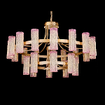 Люстра двухъярусная круглая с текстурными цилиндрическими плафонами Glimpse варинант исполнения - 2 | Loft Concept в Казани