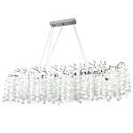 Линейная люстра с круглыми хрустальными подвесками Fairytree Chrome Crystal Branches Linear Chandelier варинант исполнения - 1 | Loft Concept в Казани