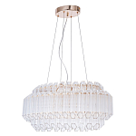 Люстра подвесная многослойная с прозрачными хрустальными трубками и золотистым каркасом Hexagon Tube Light варинант исполнения - 1 | Loft Concept в Казани