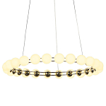 Люстра светодиодная кольцевая с круглыми плафонами белого цвета PEARLS Suspension 48 варинант исполнения - 3 | Loft Concept в Казани
