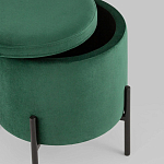 Зеленый пуф на черных ножках SANJAY варинант исполнения - 3 | Loft Concept в Казани