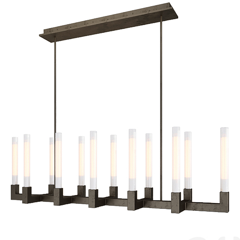 Люстра CANELLE Linear Chandelier 12 Modern Black Черный матовый в Казани | Loft Concept 