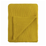 Плед из хлопка жемчужной вязки горчичного цвета Waffle Comfort варинант исполнения - 1 | Loft Concept в Казани