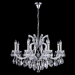 Люстра подвесная с 8-ю лампочками и прозрачными хрустальными подвесками на хромированном основании Crystal lamps варинант исполнения - 2 | Loft Concept в Казани