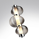 Подвесной светильник с 3-мя рифлеными стеклянными шарами Marcelh Light варинант исполнения - 9 | Loft Concept в Казани