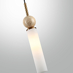 Подвесной светильник с цилиндрическим матовым плафоном и декоративным шаром из камня Orb Essence варинант исполнения - 13 | Loft Concept в Казани